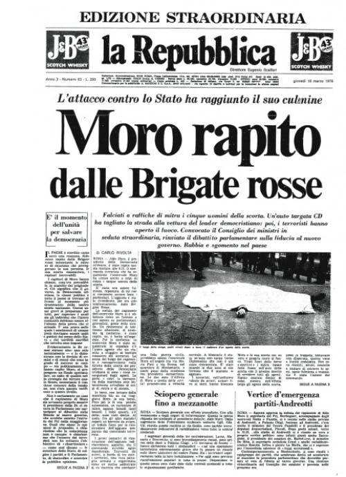 Prima pagina La Repubblica